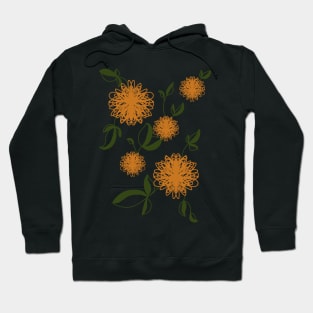 Cozy Vintage Autumn Leaves Thistle Flower Pattern Hoodie